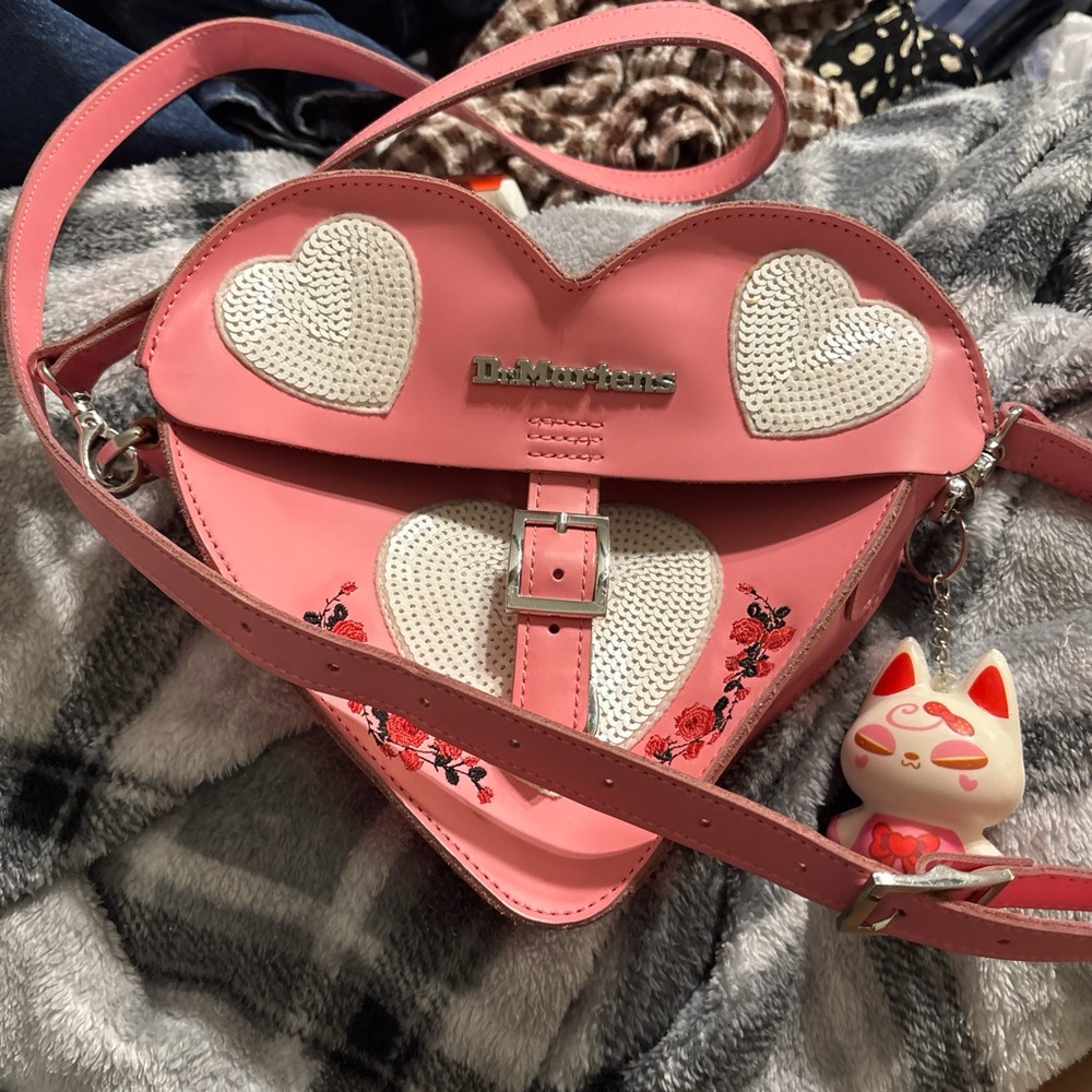 Dr.Martens Pink Sequin Heart Satchel